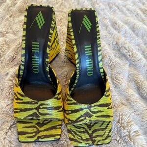 The Attico Women's Yellow Tiger Print Heels